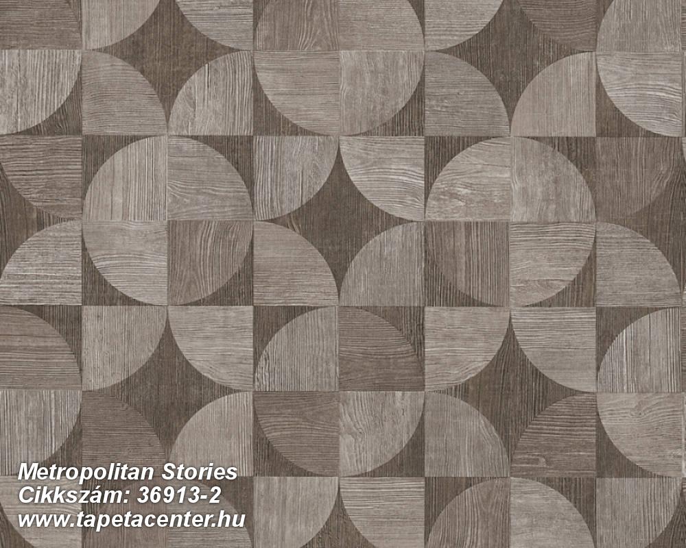 Fa hatású-fa mintás,geometriai mintás,különleges felületű,barna,szürke,súrolható,vlies tapéta 